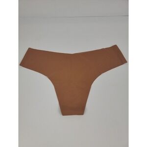 Victoria's Secret PINK Seamless Thong Panty Brown Laser Cut No Show Large 1171